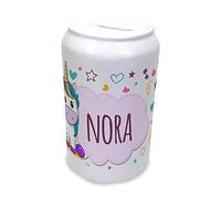 LolaPix Tirelire Licorne Personalisée avec Prenom. Divers Dessins d'enfants. Céramique de Haute Qualité. Bouchon Inférieur. Licorne Rose