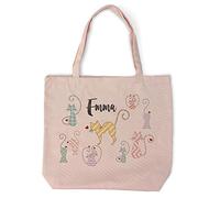 LolaPix Tote Bag Chat Personnalisé avec Prénom/Texte. Cadeaux Personnalisés. Tissu de Type Canvas. Divers Modèles à Choisir. 40x40cm. Tote Bag Cindy. Chats