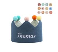 LoLaTide Anniversaire Couronne Personnalisée pour Enfants Chapeau Anniversaire Réutilisable avec 0-9 Nombre Décoration de Remplacement Décorations d'Anniversaire pour Garçon et Fille (bleu)