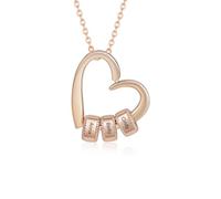 LoLaTide Collier Personnalisé Prénom Cœur Pendentif avec 2-4 Noms Collier Gravure Femme Bijoux Cadeaux pour Noël Anniversaire Fête des mères (Or Rose, 3 noms)