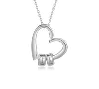 LoLaTide Collier Personnalisé Prénom Cœur Pendentif avec 2-4 Noms Collier Gravure Femme Bijoux Cadeaux pour Noël Anniversaire Fête des mères (Argent, 2 noms)