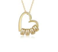 LoLaTide Collier Personnalisé Prénom Cœur Pendentif avec 2-4 Noms Collier Gravure Femme Bijoux Cadeaux pour Noël Anniversaire Fête des mères (Or, 2 noms)