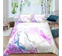 LOLEIA Housse de Couette 140x200 Simple avec Fermeture Éclai Parure de Lit 1 Personnes 3 Pièces Douce Respirante Microfibre Couleur 3D avec 2 Taies d'oreiller Enfants Ado