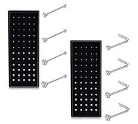 LOLIAS 120 PCS 20G Anneau de Nez Acier Inoxydable Nez Stud Piercing pour Femmes Filles Cartilage Boucles Nez Piercing Bijoux 1.5mm 2mm 2.5mm 3mm Argent-Tone Boxed
