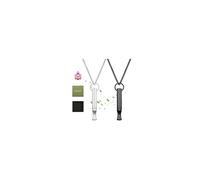 LOLIAS 2 Pièces Collier de Respiration Breathlace pour Femmes Hommes Collier Acier Inoxydable Collier Respiration pour Cadeaux Noir Argent Or