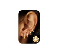 LOLIAS 4 Paires Boucles d'Oreilles Femme Or Hypoallergénique Creoles or Femme Boucle d'oreille Femme Creole Or Bijoux Femme Fille