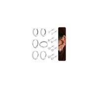LOLIAS 7 Paires Boucles d'Oreilles Créoles Argent Sterling 925 pour Femmes Boucles d'Oreilles Créoles et Clous d'Oreilles Or Hypoallergéniques Petites pour Plusieurs Piercings Oreille Cartilage