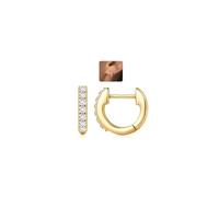 LOLIAS Boucles d'oreilles Créoles Or 14 Carats pour Femmes Boucles d'Oreilles Argent Sterling 925 Hypoallergéniques Or Épais Créoles AAA + CZ Petites Boucles d'Oreilles Or/Argent pour Femmes