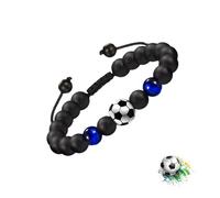 Lolileo Bracelet de Football, Bracelet de Sport pour Enfants,Bracelet Garçon et Fille,Bracelet de Football Tissé Réglable,Bracelet D'Amitié,Cadeau Créatif pour la Famille Et les Amis(Bleu)