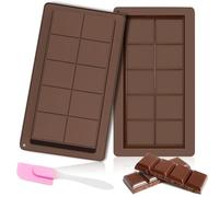 Lolileo Moule Silicone Chocolat,2 Pièces Moule Tablette Chocolat+ 1 Grattoir,Moule Tablette Chocolat Dubai,pour Faire du Chocolat, Des Bonbons, Des Décorations de Gâteaux