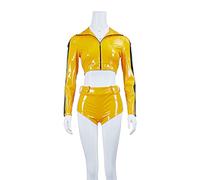 LoliMiss Costume deux pièces Kill Bill Beatrix pour femme - Costume de Kill Bill la mariée (jaune, taille L)