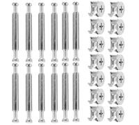 LOLIPPYY 10 Ensembles Lot de Connecteurs Meubles avec Vis Double Tête et Roue Excentrique Fixations Panneaux Ajustables Fer pour Assemblage Armoires