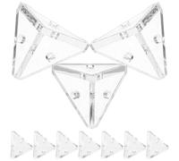 LOLIPPYY 10 Équerres D’Angle Triangulaires Transparentes en Acrylique Vis et Écrou Supports pour Table et Fixation D’Armoire Kit de Renfort D’Angle Polyvalent pour Meubles et Étagères