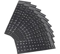 LOLIPPYY 10 Feuilles Autocollants Clavier Espagnol Noir Blanc pour Ordinateur Portable Faciles à Appliquer Résidu Stickers Clavier Multi-Langues Durables