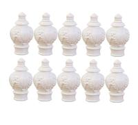 LOLIPPYY 10 pièces Embouts Tringle Rideaux Plastique Blanc Décorations Finitions Style Roman Accessoires Solides et Durables pour Barres à Rideaux