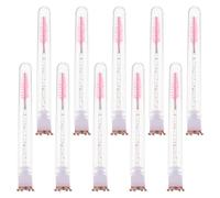LOLIPPYY 10 Pièces Lot de 10 Brosses à Cils avec Tube, Brosses à Mascara Pailletées Roses, Portables et Jetables, Brosse de Voyage pour Extensions de Cils, Outil Beauté Hygiénique pour