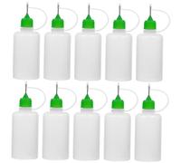 LOLIPPYY 10 Pièces Lot de Flacons Applicateurs Colle Précision avec Pointe Aiguille Bouteilles Squeezables Transparentes pour Peinture et Collage Précis Usage DIY et Bricolage
