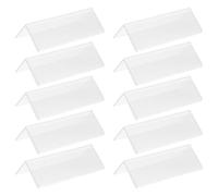 LOLIPPYY 10 pièces Lot de Porte-étiquettes Acryliques Transparents Forme avec Autocollants Adhésifs Supports de Prix et Panneaux Signalétiques de Bureau et Magasin Présentoirs Polyvalents