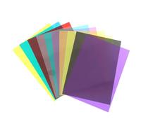 LOLIPPYY 10 pièces Lot de PVC Transparentes Colorées pour Filtres Lumière Correction Couleur pour Photo et Feuilles Légères pour Éclairage Scène et Décoration