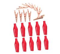 LOLIPPYY 10 pièces Pinces Crocodile Cuivre Pur Moyen Rouge Clips Électriques de Test Filaires Robustes pour Applications Électriques Pinces de Serrage Résistantes et Conductrices