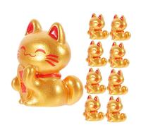LOLIPPYY 10 Pièces Statues Miniature de Chats Porte-Chance Lot de Figurines Décoratives pour Micro Paysages Bureaux et Maisons Accessoires DIY pour Jardins et Bonsaïs