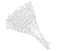 LOLIPPYY 100 Pcs Tiges de Perles Blanches 3 Mm en Plastique pour Décoration Mariage, Fabrication Bijoux Diy, Guirlandes et Bouquets Festifs, Fournitures Loisirs Créatifs