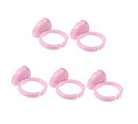 LOLIPPYY 100pcs Porte-pigments en Plastique Rose pour Extension de Cils, Coupe Rapide et Facile à Fixer aux Pinces, Accessoires Maquillage D'anneau