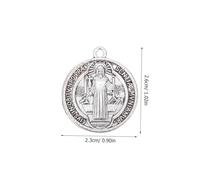LOLIPPYY 10pièces Médaille De Protection Saint Benoît Avec Croix Lot Pour Création De Colliers Porte-clés Et Bijoux