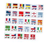 LOLIPPYY 116pièces Autocollants De Drapeau Patriotique Imperméables Transfert Temporaire Pour Visage Corps Et Bras Adaptés Marathon Et Événements Sportifs