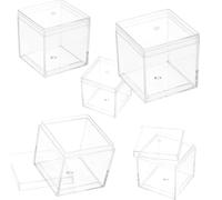 LOLIPPYY 12 pièces Boîte de Rangement Transparente Mini Boîte Carrée Étui Compact pour Spécimens Pierres Minérales et Petits Objets Design et Facile à Organiser