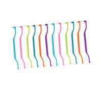 LOLIPPYY 12 pièces Brosse à Dents Double-embout pour Petit Chien Poils Souples et Manche Long Brosse Interdentaire Douce pour Chiots et Nettoyage Précis des Dents