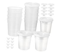 LOLIPPYY 12 Pièces Cups With Lids For Paint Spillproof Pigment Containers In Lightweight Plastic Easy Open Storage For Classroom Art Supplies