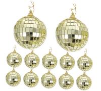 LOLIPPYY 12 Pièces Disco Miroir Verre Ornements Suspendus Décoration Sapin Noël Fête Photo Vintage