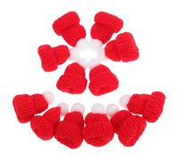 LOLIPPYY 12 Pièces Mini Bonnets Tricotés DIY Rouges pour Décoration de Noël Accessoires Faits Main pour Fête et Créations Festives