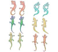 LOLIPPYY 12 Pièces Stickers Collision pour Fenêtre Autocollants Magnétiques Décoratifs Gecko Iridescent Protection Oiseaux et Réparation Moustiquaire Amovibles et Réutilisables Décor Mural