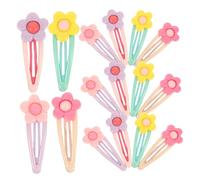 LOLIPPYY 16 Pièces Pinces à Cheveux Fleurs Coréennes pour Garçon Fille et Femmes Accessoires Argile Souple Petites Barrettes Colorées pour
