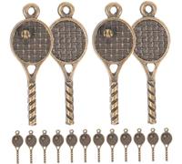 LOLIPPYY 18 pcs Lot de Breloques Raquette de Tennis Vintage pour Fabrication Bijoux DIY Accessoires Charms Légers et Polies pour Colliers et Bracelets Cadeau Créatif