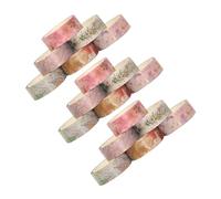 LOLIPPYY 18 pcs Ruban Washi Adhésif Japonais Doré Décor Floral Embossé pour Scrapbooking DIY Masquage Créatif et Emballage Cadeau Érable et Étoiles Accessoire Artisanat Artistique