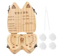 LOLIPPYY 1ensemble Boîte à Dents Bois Personnalisable Pour Garçon Fille Coffret Souvenir Des Dents De Lait Avec Zone Écriture Pour Nom Et Date De Naissance Organisateur Décoratif Pour