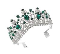 LOLIPPYY 1pièce Couronne De Mariée Élégante Alliage Avec Peigne Accessoire De Mode Pour Photographie Diadème Vert Pour Femmes Et Mariages