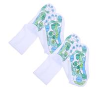 LOLIPPYY 2 Chaussettes de Réflexologie Coton avec Outils de Massage pour Confort Respirant Unisexe Kit Soin Plantaire pour Relaxation et Acupression à Domicile et Voyage