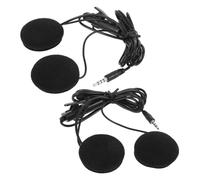 LOLIPPYY 2 Écouteurs Filaires pour Casque de Moto 4 Broches, Système Audio Microphone Intégré, Réduction de Bruit, Noir, Kit Mains Occupées GPS Navigation pour Cyclistes, Accessoires Moto