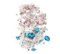 LOLIPPYY 2 Ensembles Résine Flatback pour Nail DIY de Bijoux Ongles Rose et Bleu Décorations Manucure et Filles
