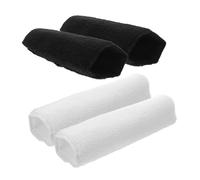 LOLIPPYY 2 Paires Coussins Accoudoirs Doux Peluche pour et Chaise de Bureau Protège-Bras Confortable pour Adultes Lot de Blanc et Noir Coussinets Épais pour des Bras