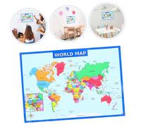 LOLIPPYY 2 pièces Affiche Carte Monde Murale pour Garçon Fille Poster Éducatif Préscolaire Carte Géographique des Pays Décoration Chambre et Salle de Classe