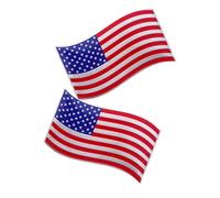 LOLIPPYY 2 pièces Autocollants Métalliques Drapeau USA pour Voiture et Aluminium Étanche Décalcomanies Auto Patriotiques Auto Adhésives sans pour et Emblèmes