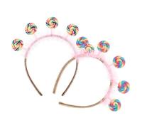 LOLIPPYY 2 pièces Bandeau Garçon Fille Princesse Rose Lollipop Plastique Léger pour Fêtes Déguisement Accessoire Coiffure Garçon Fille