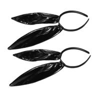 LOLIPPYY 2 pièces Bandeau Halloween Oreilles Lapin Cuir Synthétique Noir Serre-tête Cosplay Bunny Ears pour Femmes Accessoire de Fête Chic