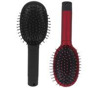 LOLIPPYY 2 pièces Boîte de Rangement Multifonction Forme de Peigne Rangement Discret pour Bijoux et Petits Objets Plastique Robuste Rouge et Noir Accessoires Coiffure Portables
