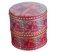 LOLIPPYY 2 pièces Boîte de Rangement pour et Biscuits Design Style Boîte Ronde Scellée pour Gâteau et Pratique et pour Transport